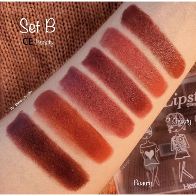 Set 6 Son Thỏi HengFang Lipstick Siiky Vivid Color Chính Hãng HengFang nội địa Trung | BigBuy360 - bigbuy360.vn