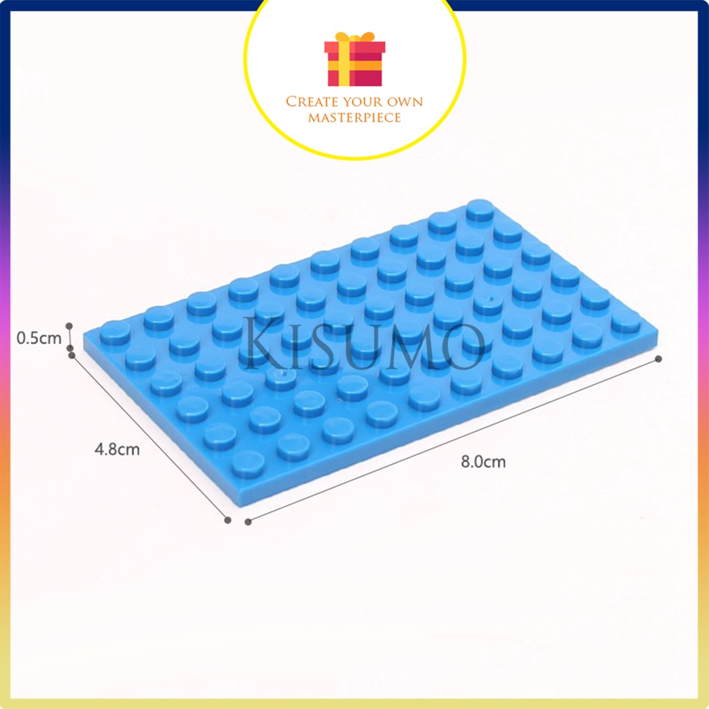 Phụ kiện moc 1 gạch dẹt 6x10 nhiều màu