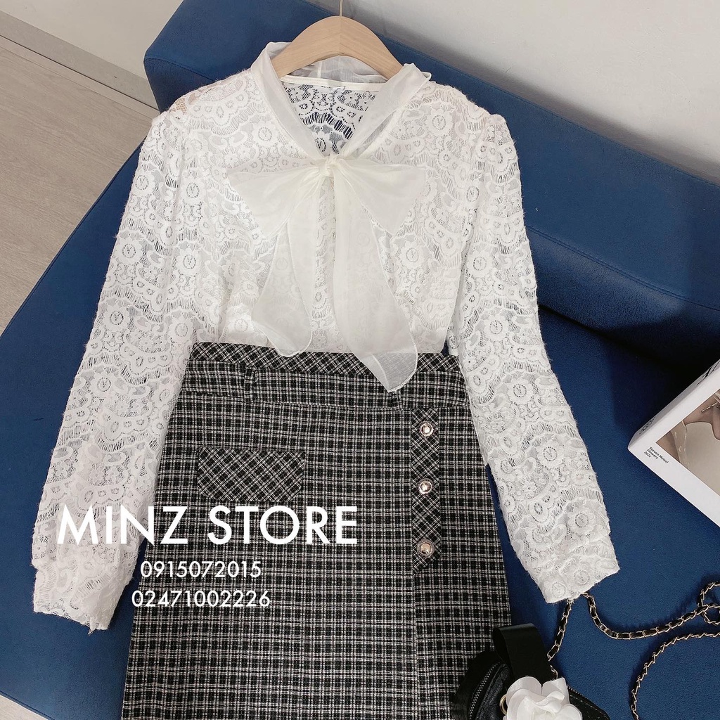 Chân váy dạ kẻ bút chì xẻ sau (2 màu) | BigBuy360 - bigbuy360.vn