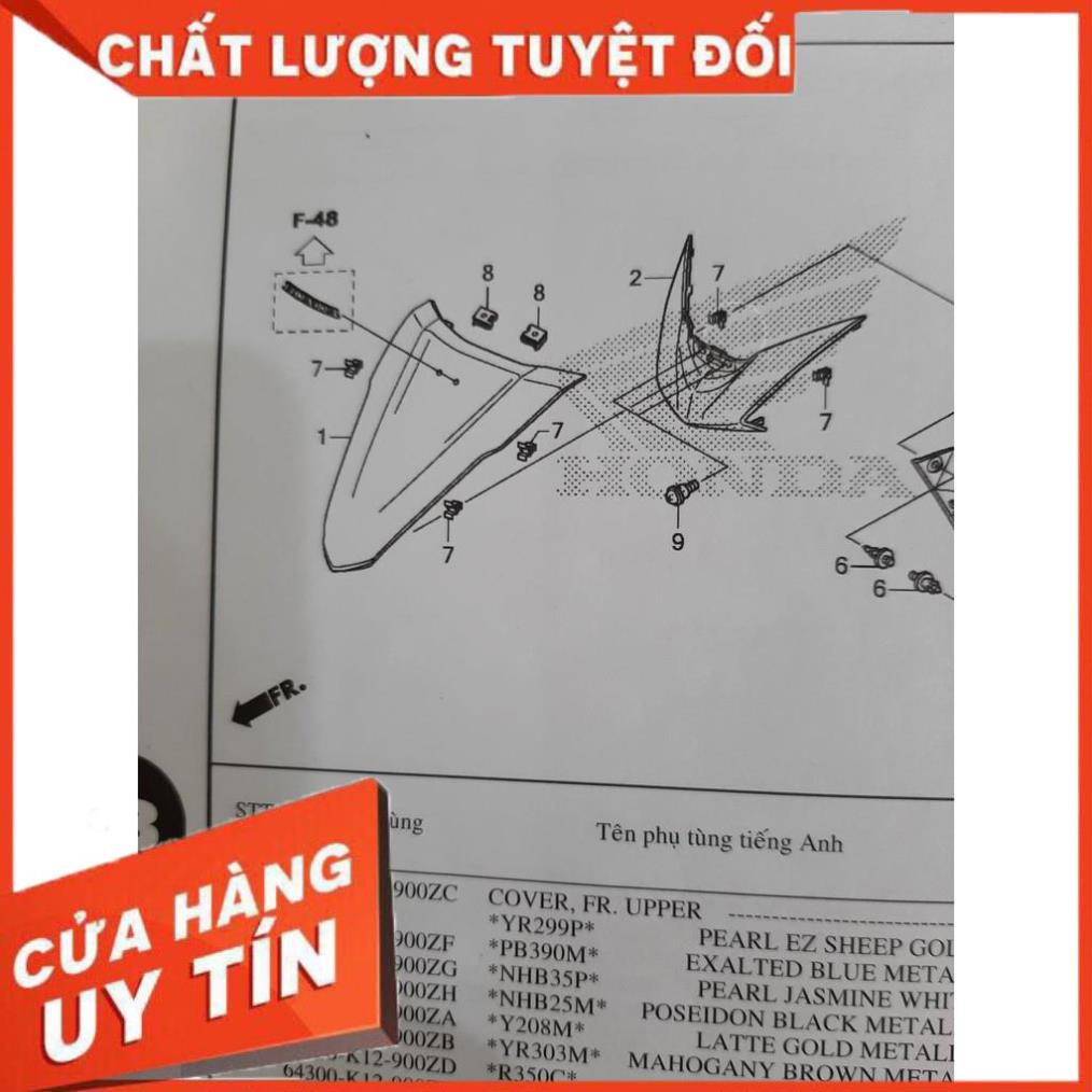 [ GIÁ ƯU ĐÃI ] mặt nạ ỐP MẶT NẠ TRƯỚC vàng nhạt xanh đen đỏ trắng bạc lead 125 2013-2014-2015-2016-2017 chính hiệu honda