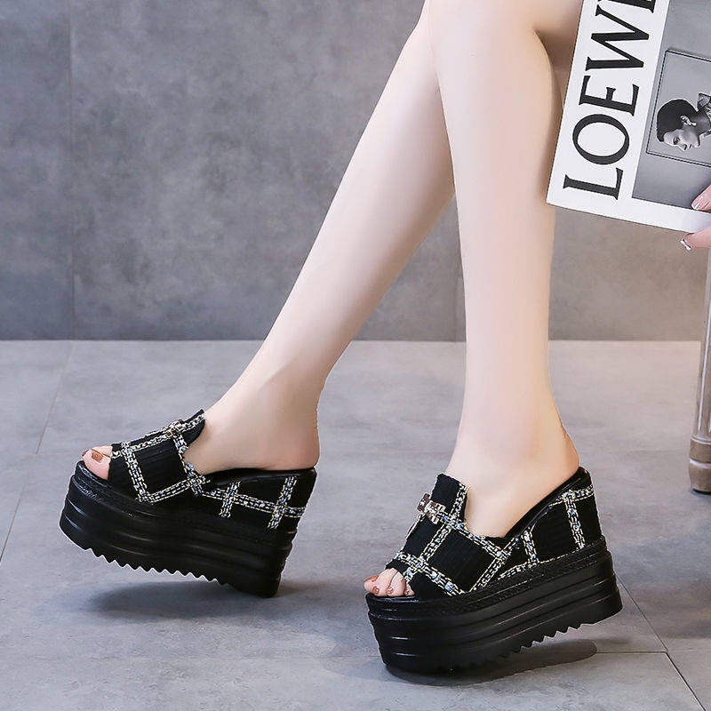 Dép đế cao Dép Sandal Đế Xuồng Hở Mũi Thời Trang Mùa Hè Dành Cho Nữ