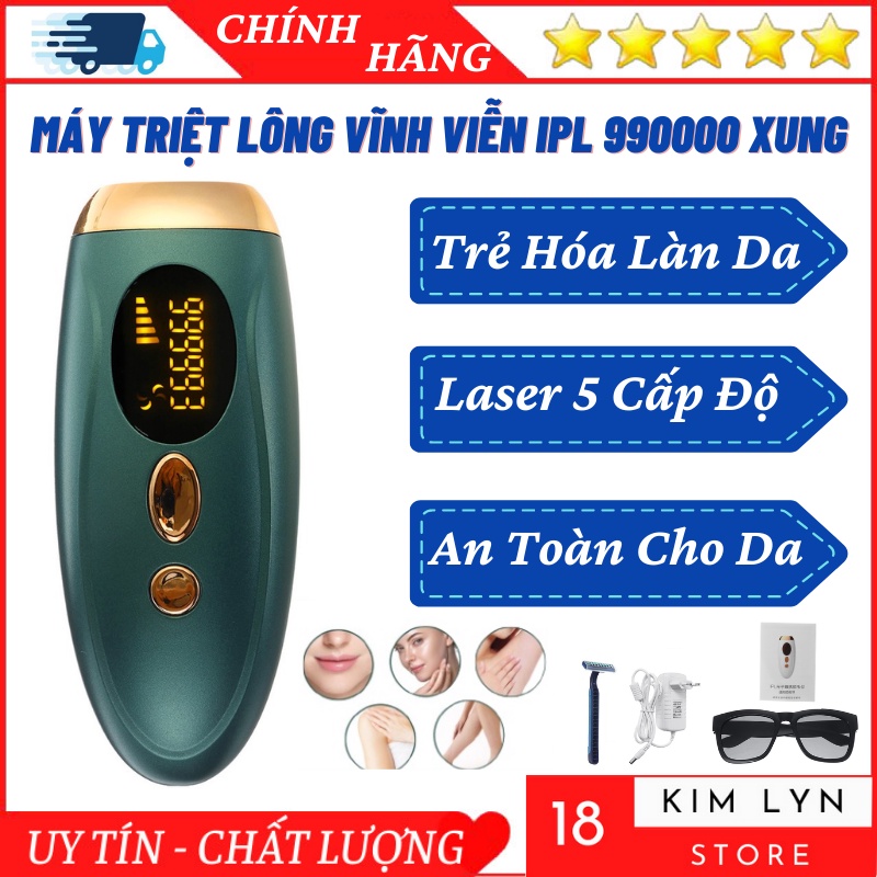 Máy Triệt Lông Vĩnh Viễn Mini Cầm Tay Triệt Lông Toàn Thân Bằng Laser IPL 990000 Không Gây Đau - Bảo Hành 12 Tháng