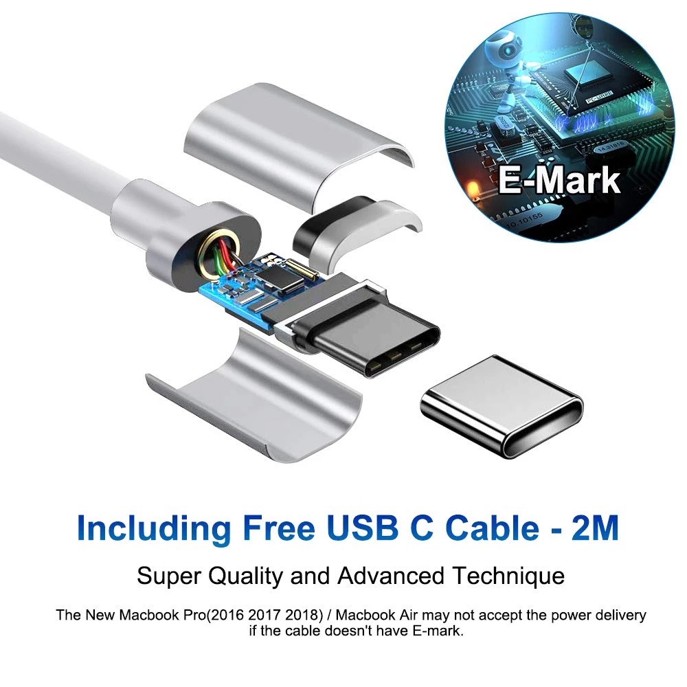 Bộ Sạc Nhanh 30W 61W 87W PD USB-C Cho MacBook Pro 12 inch 13 inch 2016-2019