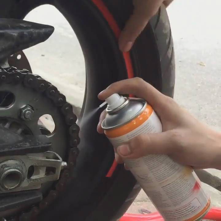 Combo chai xịt dưỡng sên xích xe máy Repsol Moto Chain 400ml rửa sên thunder và bàn chải 3D
