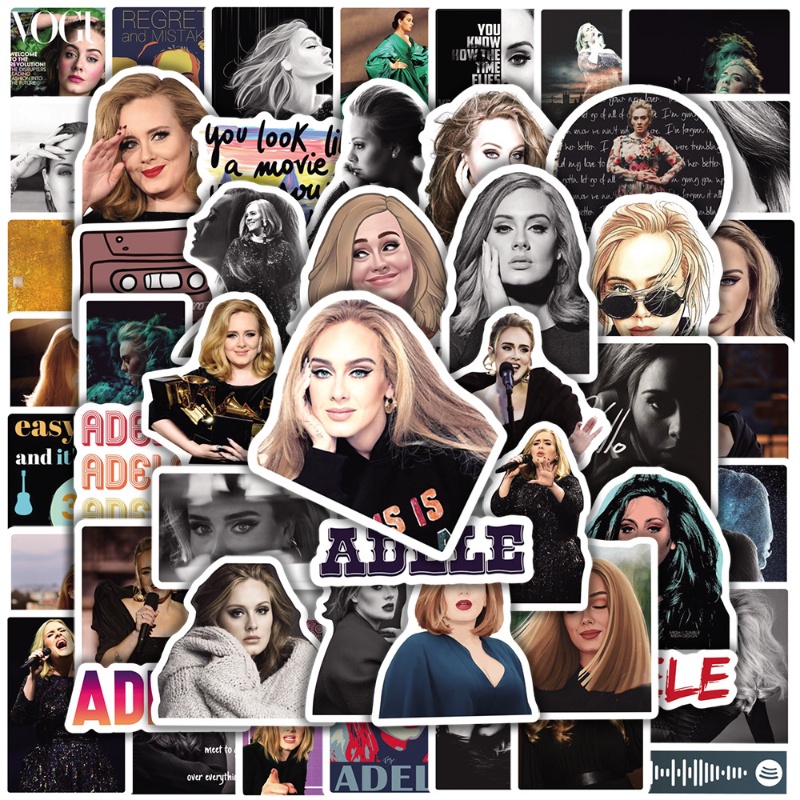 Adele Dán 50 Chiếc Cho Laptop Chai Nước Chống Thấm Nước Vinyl Decal Dán Gói