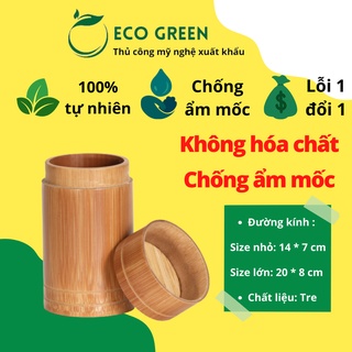 Hộp Đựng Trà, Cà Phê Bằng Tre Cao Cấp ECO GREEN Kiểu Dáng Đơn Giản Độc Đáo Tiện Dụng (Bamboo Tea Box/ Storage Box Tea)