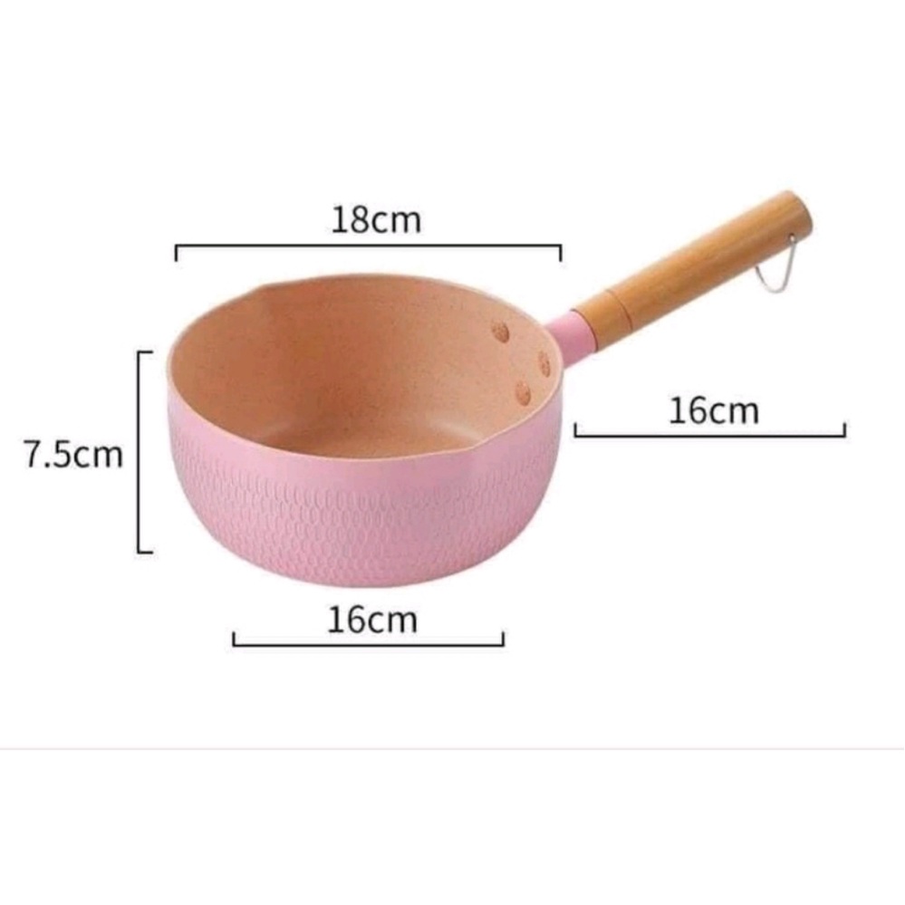 Chảo đá chống dính bếp từ sâu lòng vân đá 18cm dùng cho mọi loại bếp Chảo chống dính cao cấp bếp từ bếp điện