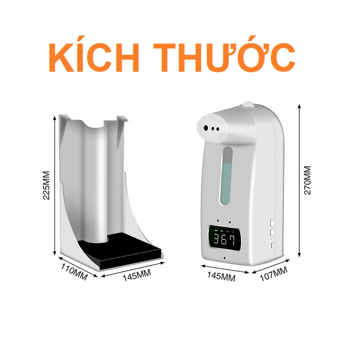 Máy Đo Thân Nhiệt K10 Pro Tích Hợp Rửa Tay Tự Động Phun Sương Nhả Gel