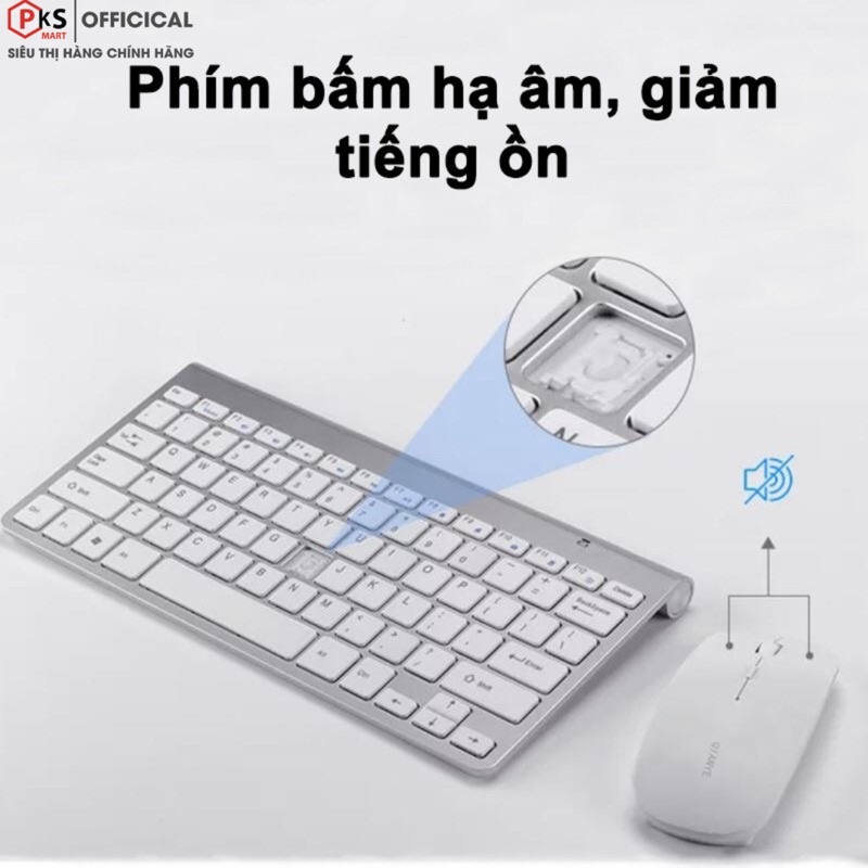 [QUÀ TẶNG 01 MÓC DÁN TƯỜNG] Bàn Phím Chuột Không Dây K108 USB 2.4 Siêu Mỏng Nhỏ Gọn Cao Cấp Tương Thích Máy Tính PC