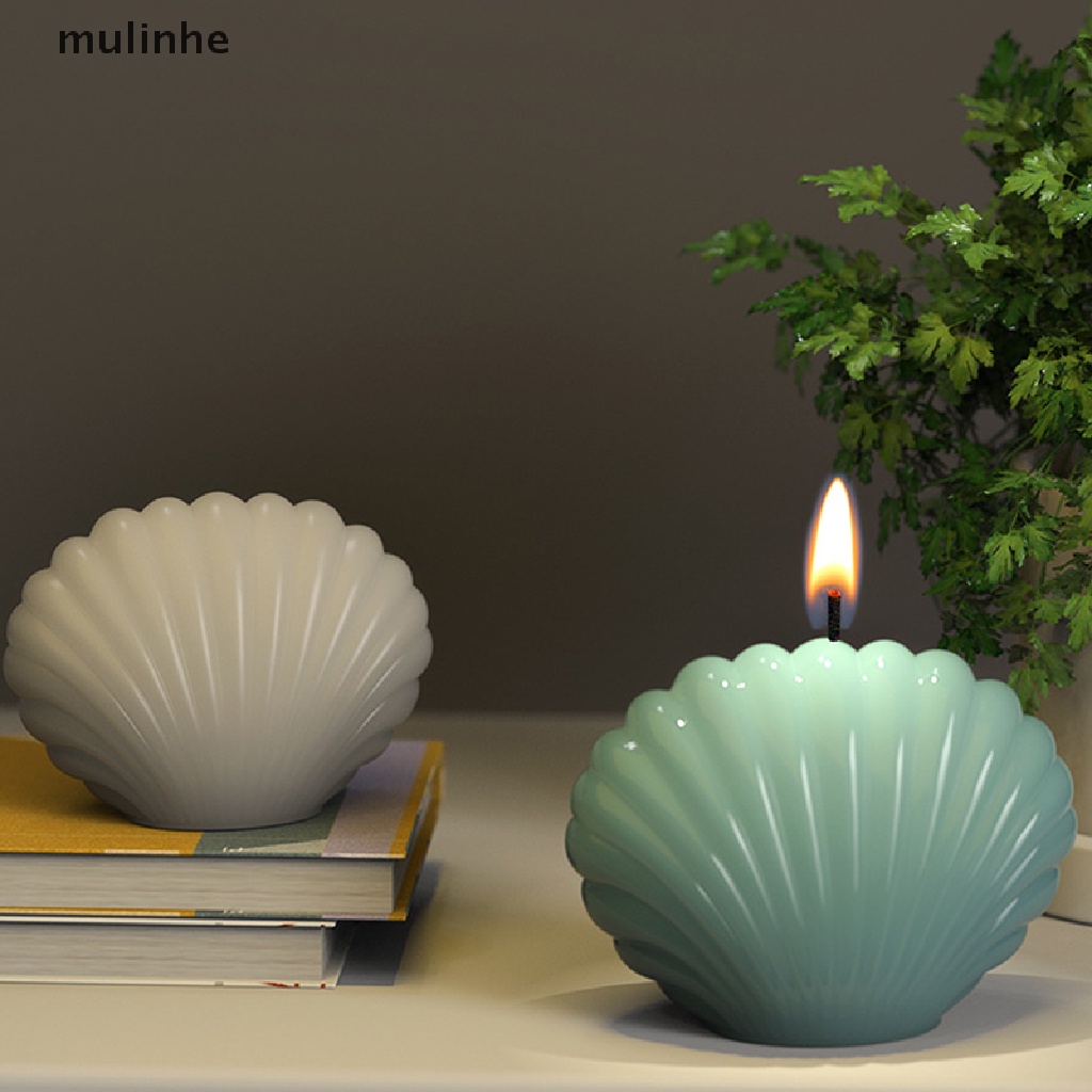 Khuôn làm nến thơm thủ công hình vỏ sò 3D bằng silicone tiện lợi dành cho trang trí nhà cửa