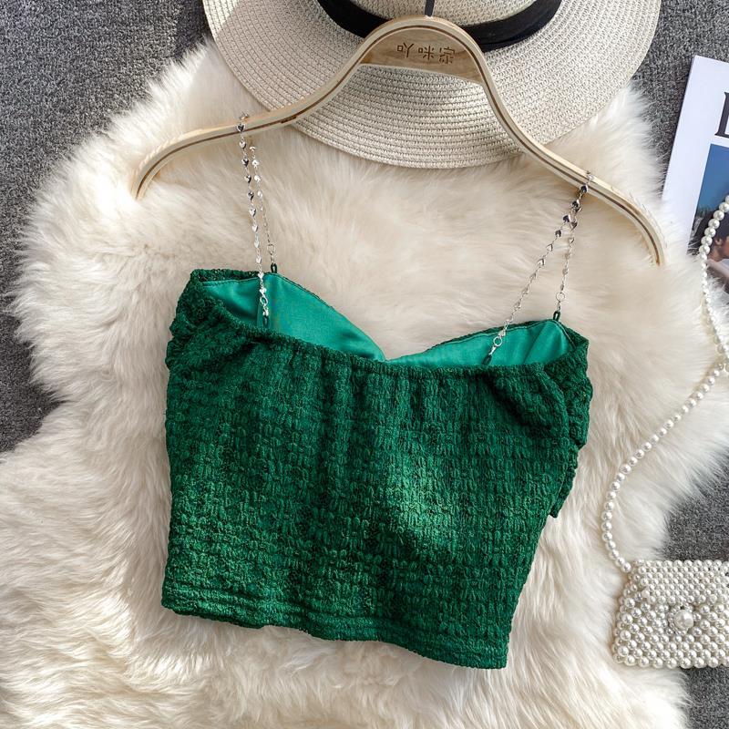 Áo Hai Dây Phối Ren Có Mút Đệm Ngực Thời Trang Quyến Rũ