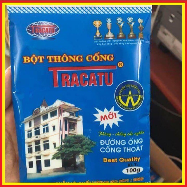 Bột Thông Ống Nước, Bột Thông Cống Tracatu Hàng Việt Nam gói 100g