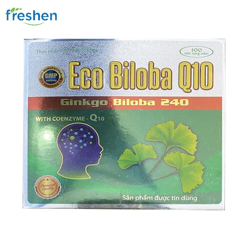 Bổ não HOẠT HUYẾT DƯỠNG NÃO Eco biloba Q10 - Ginkgo Biloba 240 - Cải thiện trí nhớ, tăng cường lưu thông máu lên não