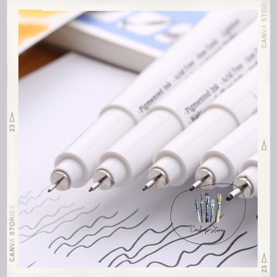 Set 6 cây Bút Line, Bút Vẽ Kĩ Thuật Marvy Uchida 4600 Caibapstore Drawing Pen