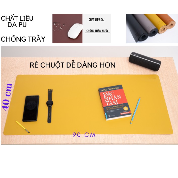 Tấm lót chuột Da PU Việc Cao cấp 40x90 cm