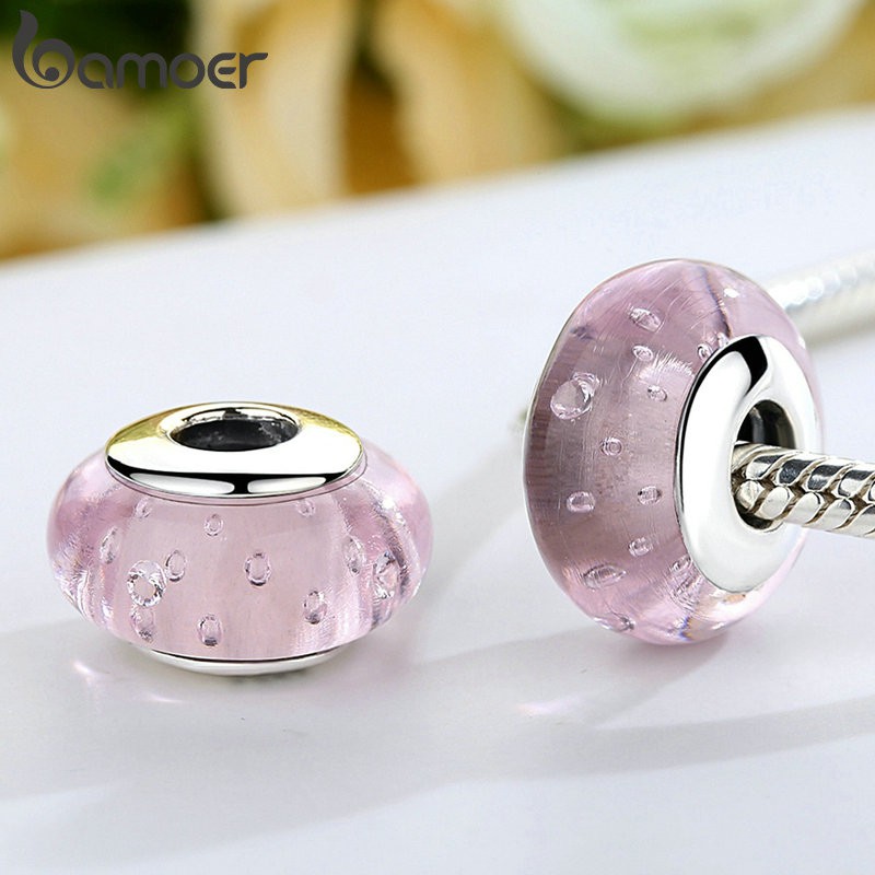 Hạt tròn Bamoer SCZ025 bằng bạc 925 trang trí vòng đeo tay