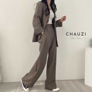 Set Blazer Nữ chauzi blazer nữ công sở form rộng gồm ( quần ống rộng nữ và áo blazer dài tay ) siêu xinh SBD02