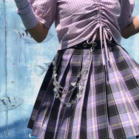 SmileFairyCC【COD &amp; Hàng Có Sẵn】Túi Đeo Hông Bằng Da Pu Phối Dây Xích Kim Loại Tua Rua Hình Bướm Phong Cách Punk Hip Hop