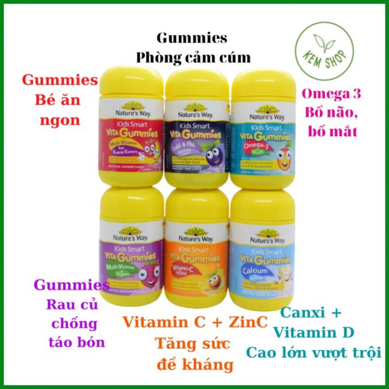 Kẹo Dẻo Nature's Way Kids Smart Vita Gummies Multi Vitamin Lọ 60 Viên
