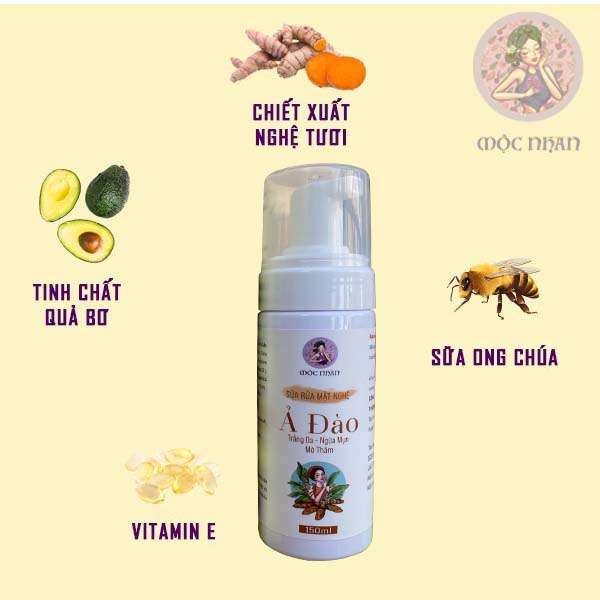 Sữa Rửa Mặt Organic Bơ Nghệ Ả đào -  Handmade Mộc Nhan Natural, tiemxuongrong