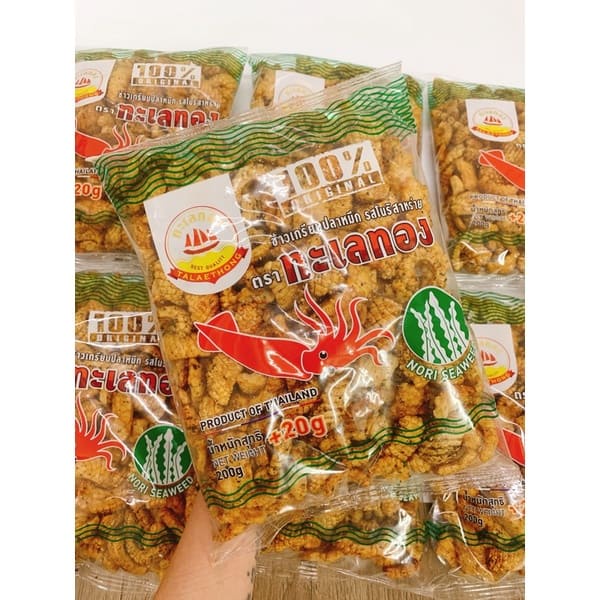 [ Ăn vặt ngon ] Snack Bim bim mực Thái Lan gói 200gr giòn tan đậm vị thơm ngon giòn tan