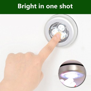 3 LED Stick Touch Light Lamp Battery Powered Wireless Stick-on Touch Night Light