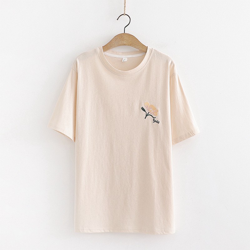 [ORDER] Áo thun cotton 100%, thêu hoa nổi - màu pastel tươi tắn , form rộng