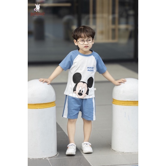 Bộ short cotton micky bé trai