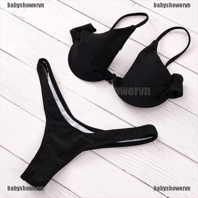 Bộ bikini áo có gọng độc đáo phối quần lót lọt khe thời trang gợi cảm cho nữ | BigBuy360 - bigbuy360.vn