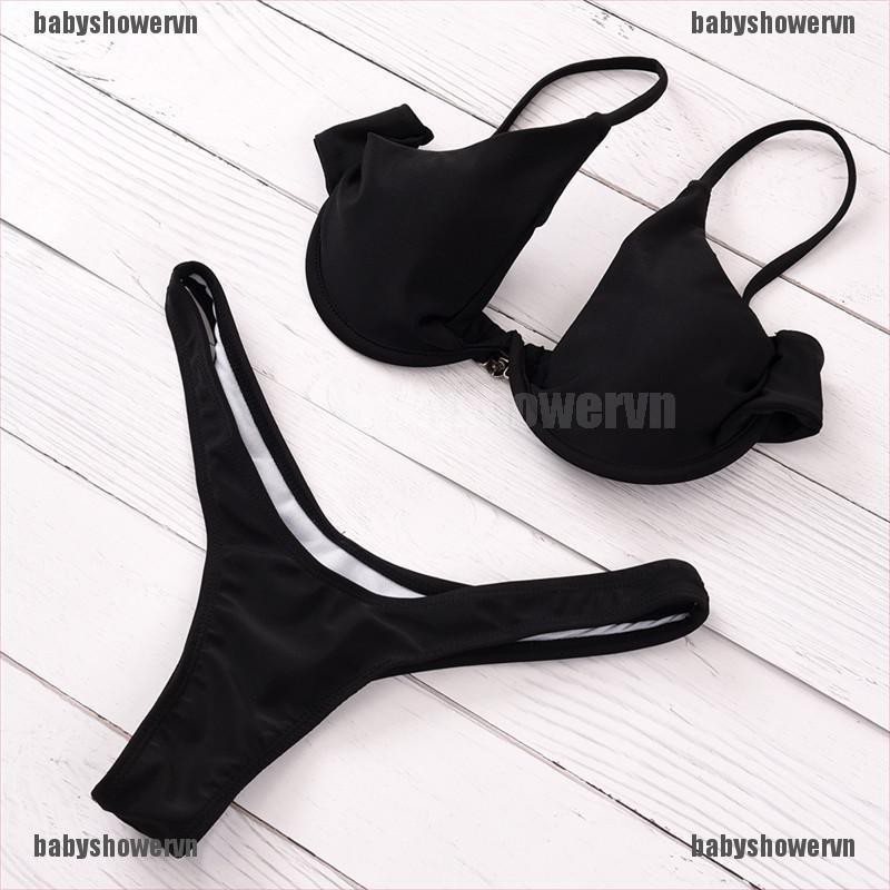 Bộ bikini áo có gọng độc đáo phối quần lót lọt khe thời trang gợi cảm cho nữ