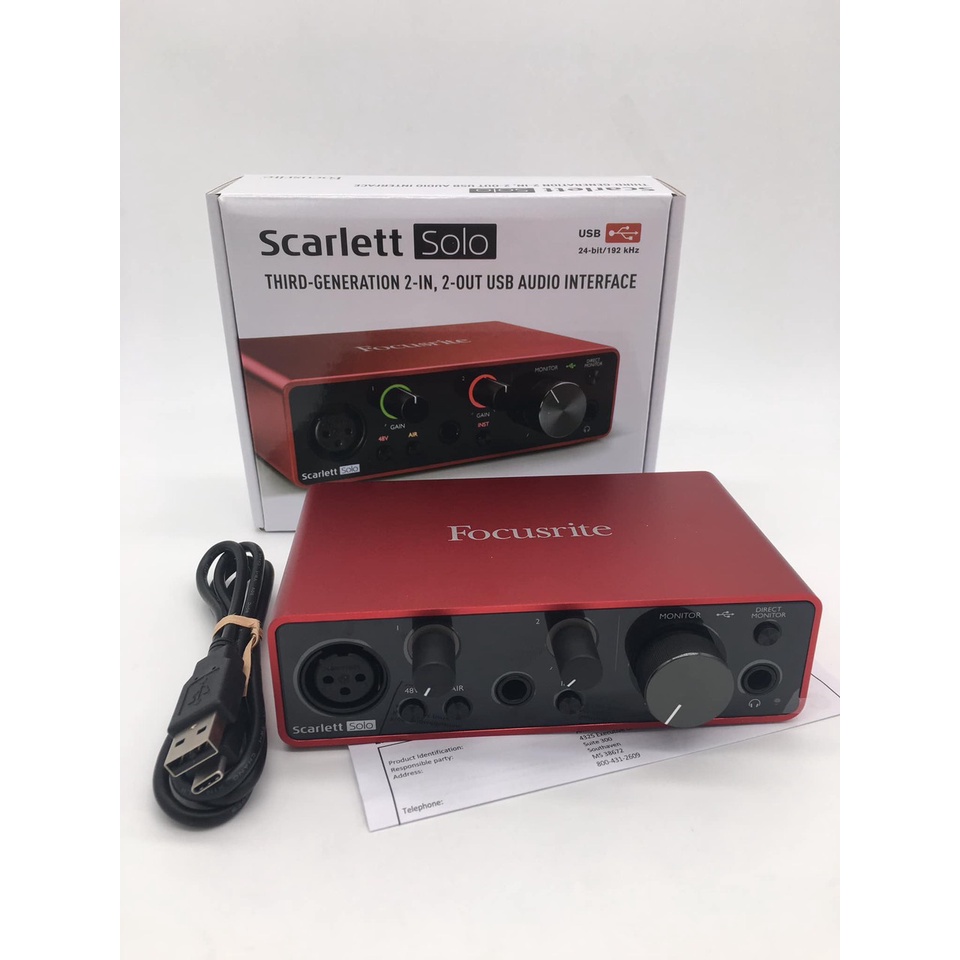 Sound Card Focusrite Scarlett Solo Gen 3 . Âm Thanh Cực Hay , Chuyên Dùng Phòng Thu , Livestream Chuyên Nghiệp