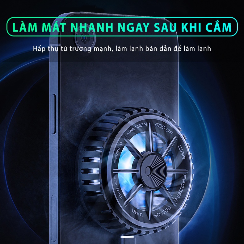 Quạt tản nhiệt điện thoại sò lạnh MEMO CX-A2 từ tính gaming đèn led RGB làm lạnh nhanh nhỏ gọn phù hợp chơi game MOBA