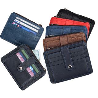 Đơn Sắc Ví Nam Nữ Da Bò Ví Ngân Hàng Thẻ ID Bộ 11 Khe Cắm Thẻ Thẻ Ví 8881