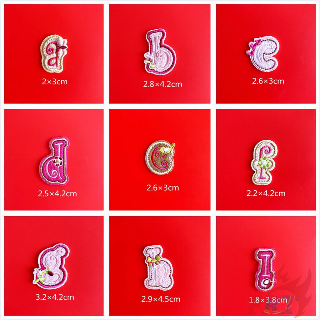 ☸ Pink Lowercase Letters Iron-on Patch ☸ 1Pc Diy Sew on Iron on Badges Patches