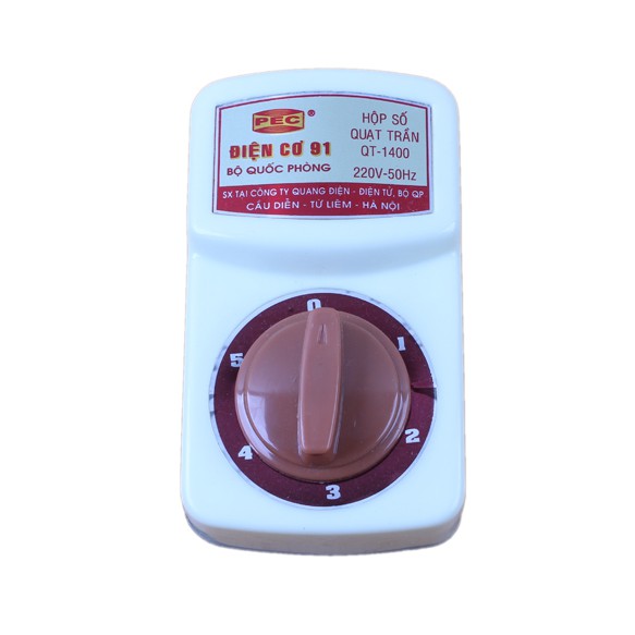 Quạt trần 3 cánh sắt điện cơ 91 Bộ Quốc Phòng QT1400 sử dụng hộp số 5 cấp