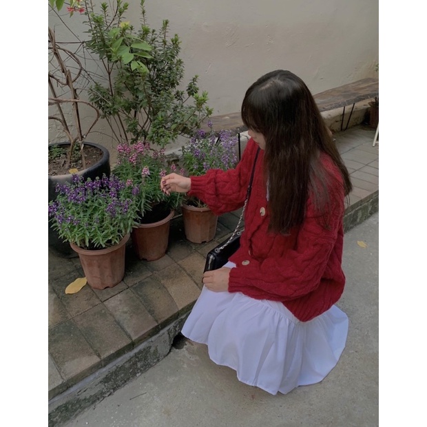 Áo CARDIGAN LEN TRƠN HAI MÀU ULZZANG FREESIZE