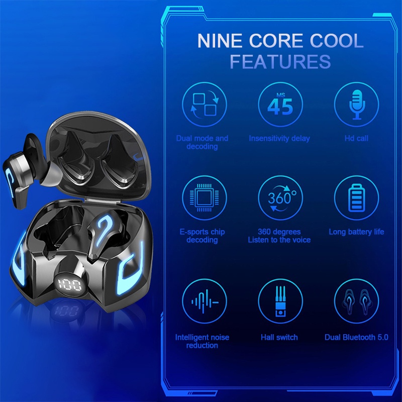 Tai nghe chuyên game K8 PUBG gaming  tai nghr dien thoai có mic， chup tai game thủi， caocấp co mic， audio ko dây TWS true wireless bluetooth headset