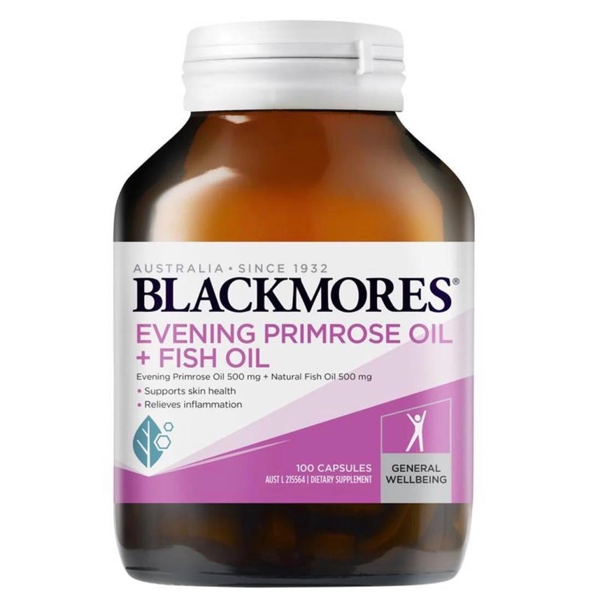 Viên Uống Tinh Dầu Hoa Anh Thảo Kết Hợp Dầu Cá Blackmores Evening Primrose Oil + Fish Oil 1000mg 100 Capsules