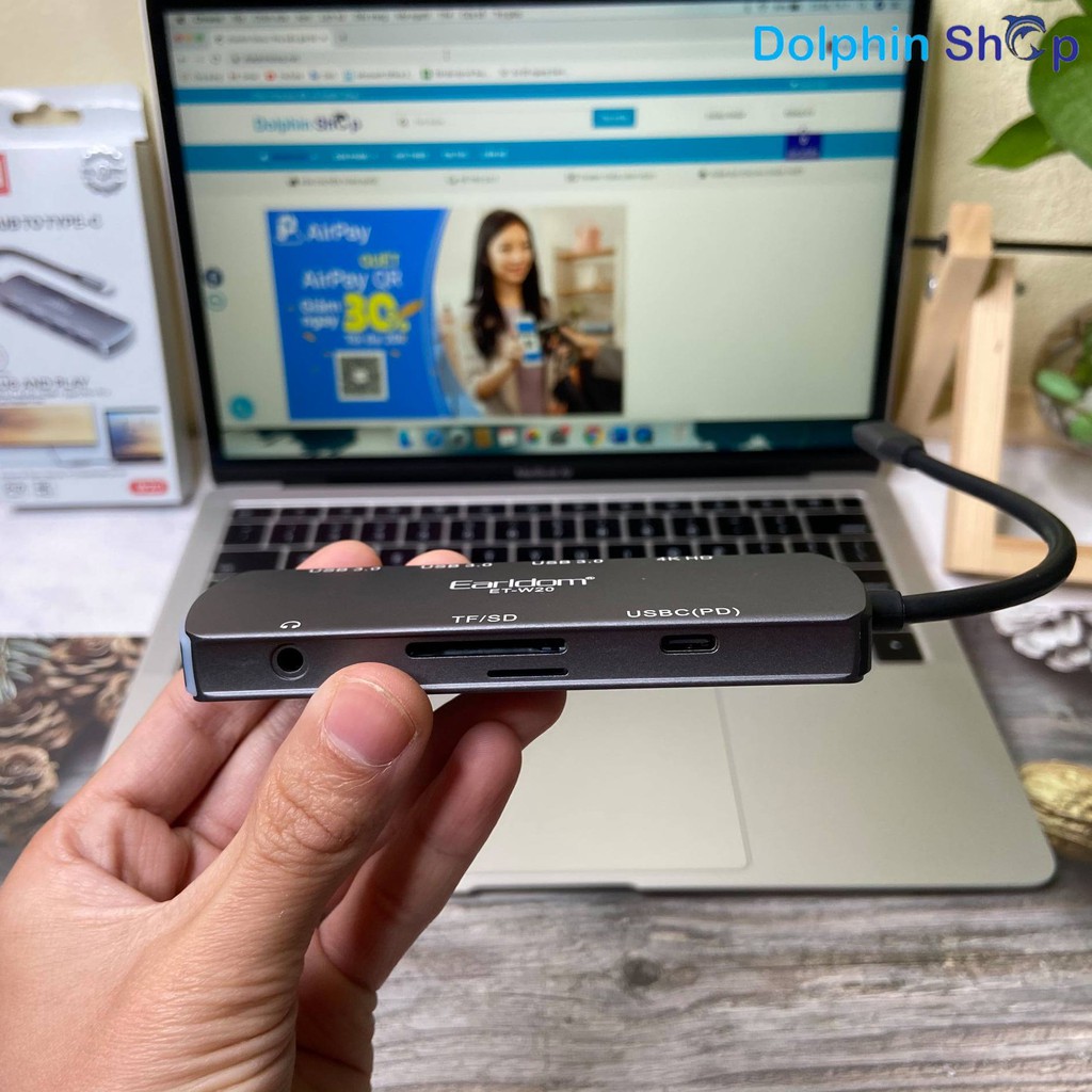 [Có Clip] Bộ Chuyển Đổi Đa Năng 8in1 Earldom ET-W20 Type C Dành cho Macbook, Surface, Dell, Lenovo | BigBuy360 - bigbuy360.vn