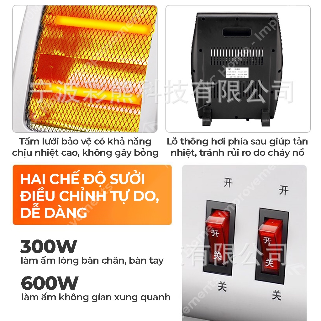 Quạt Sưởi Điện 2 Bóng Camel., NSB-60, 600W, BH 06 Tháng, KC Home