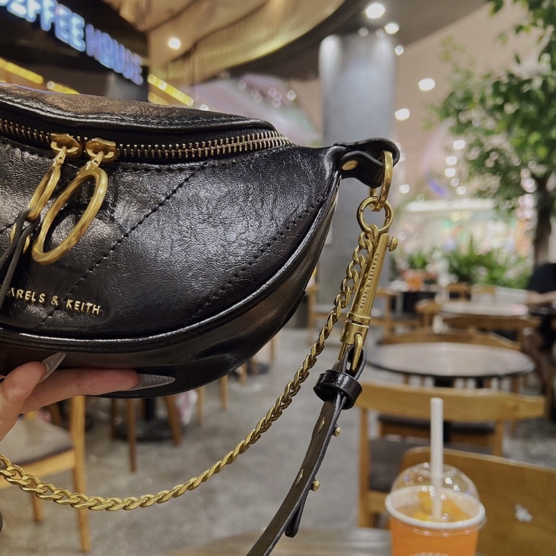 Túi bao tử nữ CNK , túi đeo chéo đeo vai dây xích size 20cm dáng bầu thuyền túi da nữ