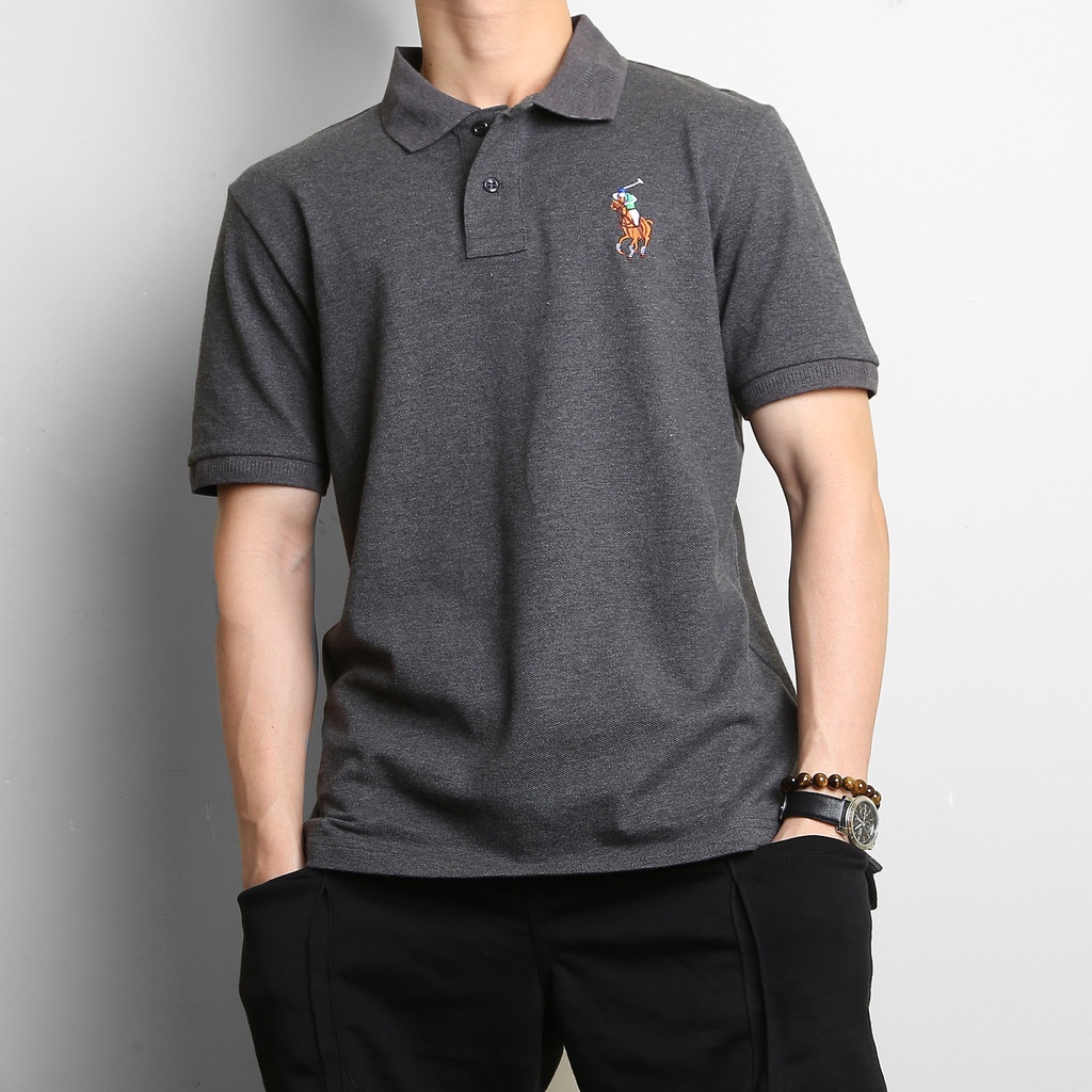 Áo Thun Nam POLO RALPH LAUREN LOGO THÊU hàng xuất khẩu vnxk cực xịn - trơn không viền cổ cao cấp DV 5 màu RL21
