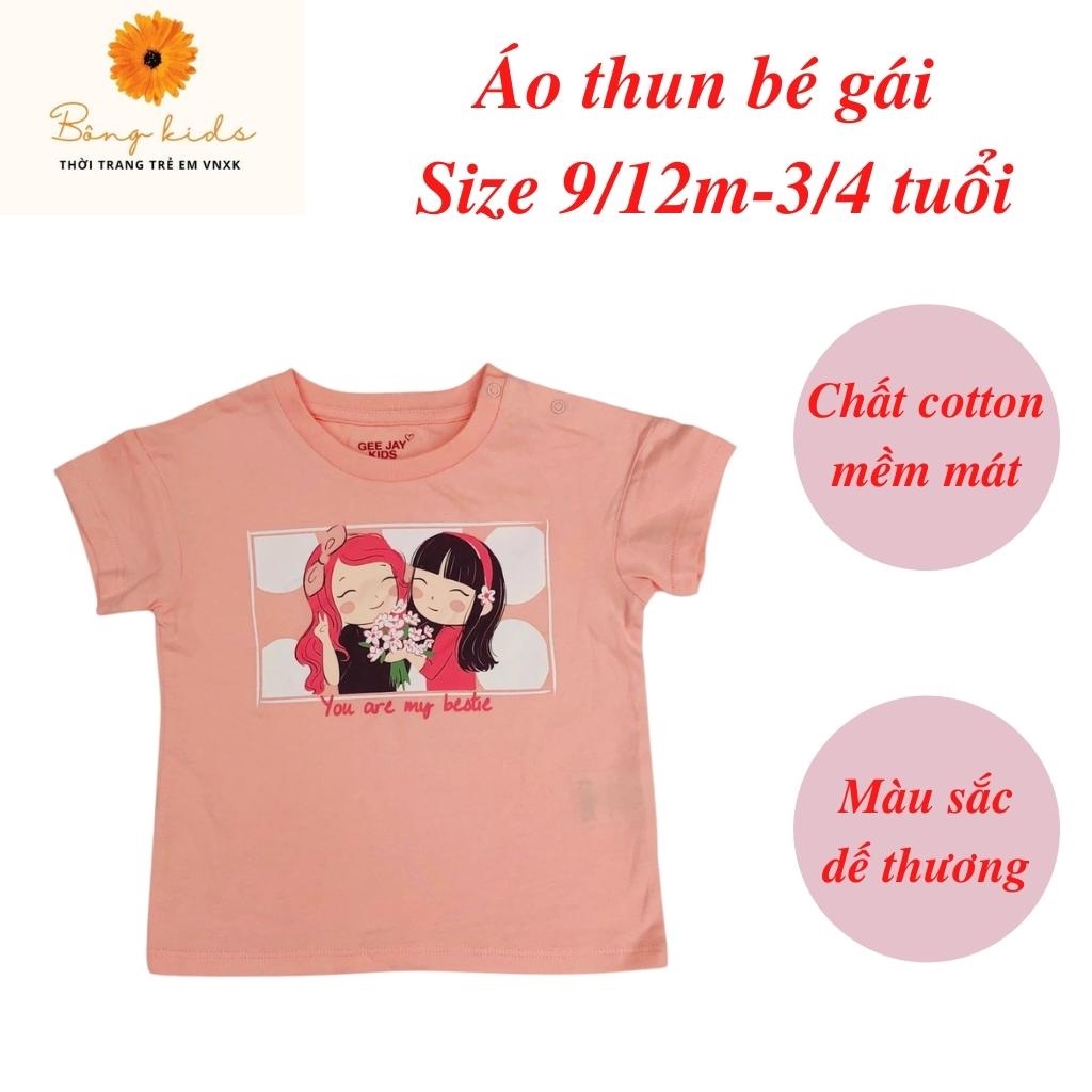 Áo thun cho bé gái, áo phông bé gái chất cotton mềm mát, size 9m - 3/4 tuổi - BONGKIDS