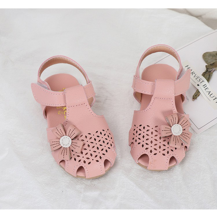 Sandal lỗ đính 1 hoa - Giày quảng châu cho bé gái
