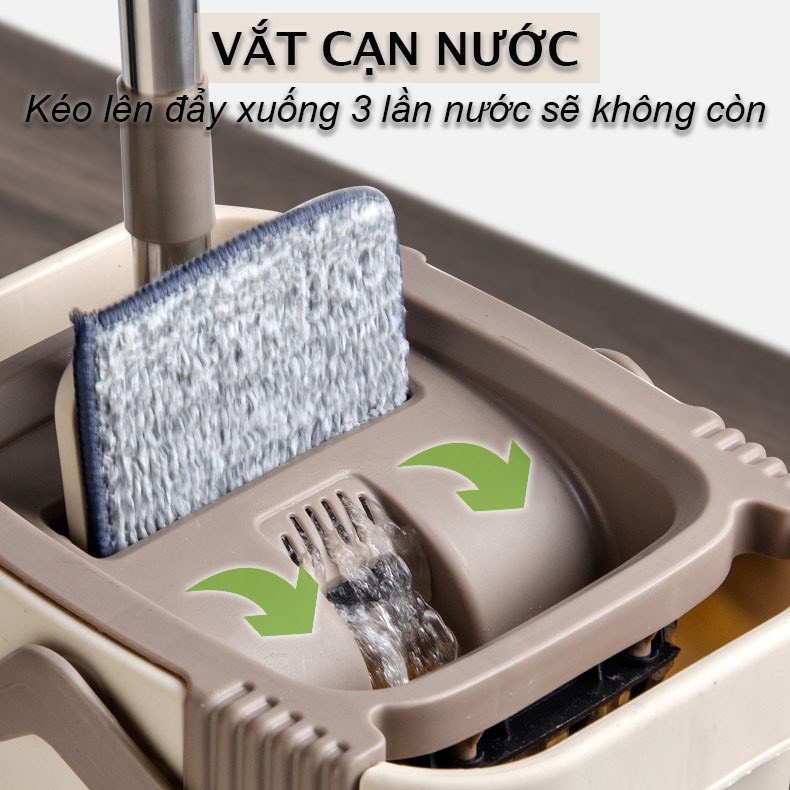 Bộ Chổi Lau Nhà Tự Vắt Kèm Thùng Nhật Bản