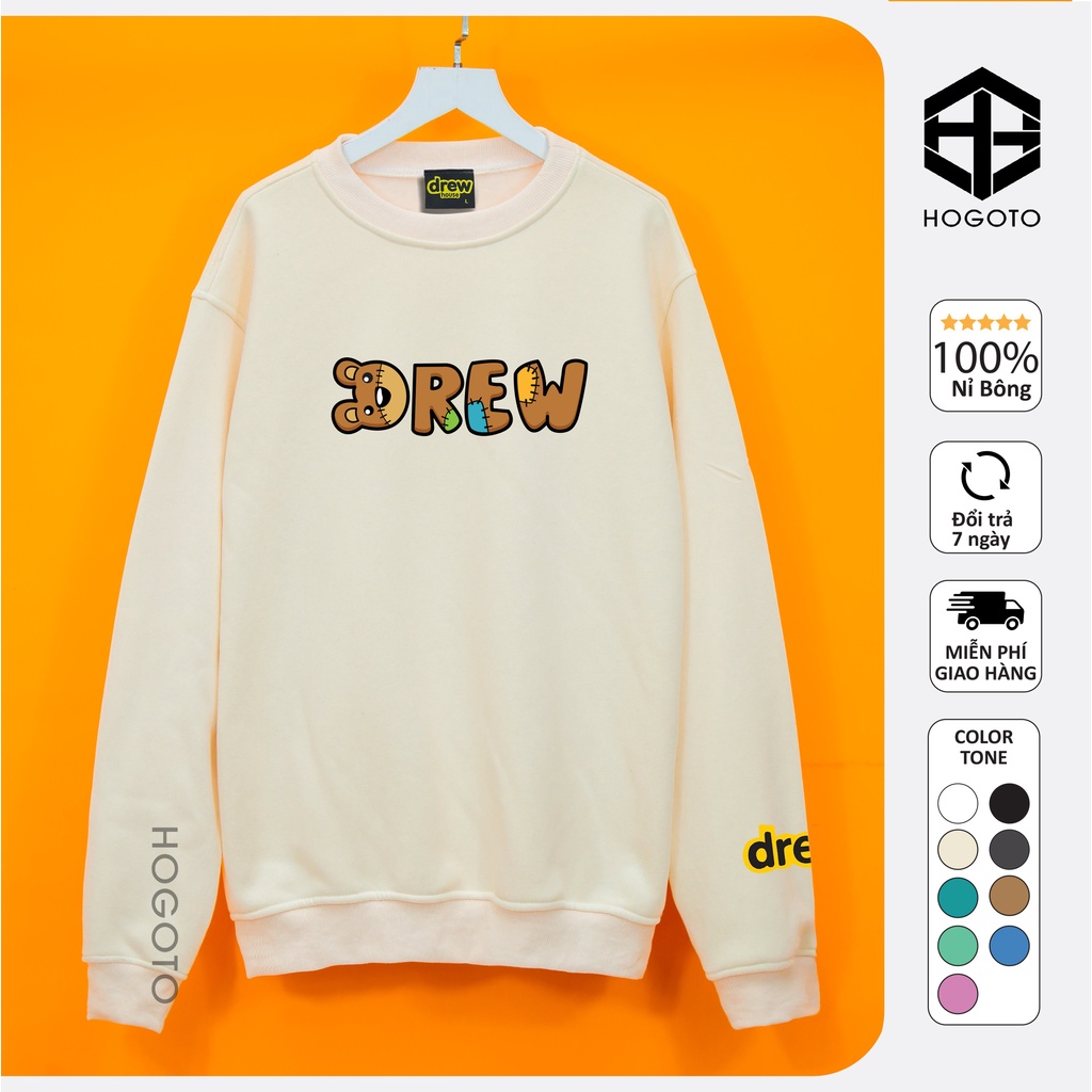 Áo Nỉ Sweater Drew house Chữ gấu Hogoto shop , áo nỉ bông sweater unisex nam nữ | BigBuy360 - bigbuy360.vn