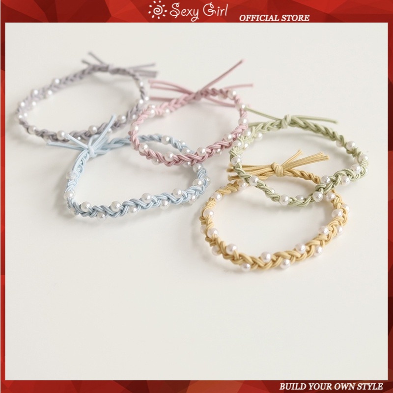 Dây Buộc Tóc Đính Ngọc Trai Thiết Kế Đơn Giản Thanh Lịch Quyến Rũ Dành Cho Nữ