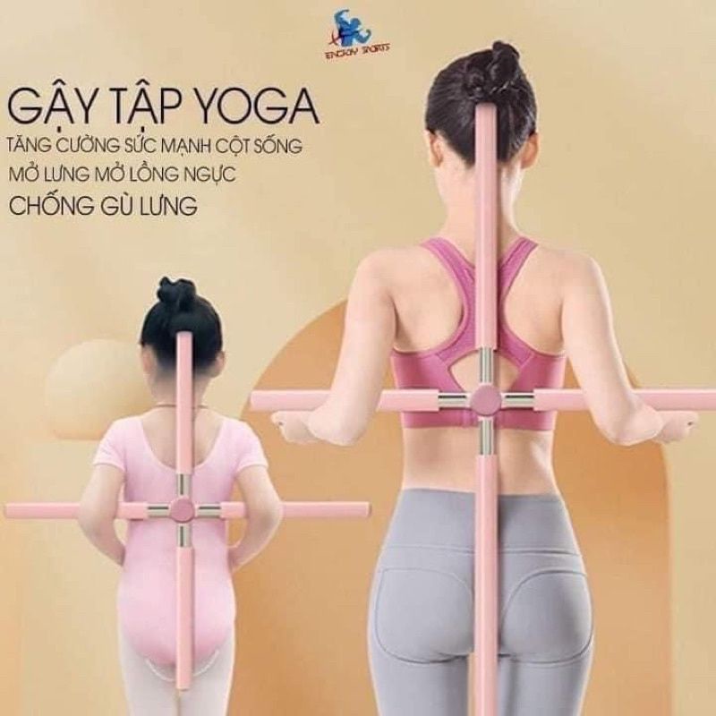 GẬY TẬP THỂ HÌNH , YOGA CHỐNG GÙ LƯNG . CẢI THIỆN VÓC DÁNG , HÌNH THỂ . BẰNG THÉP KHÔNG GỈ