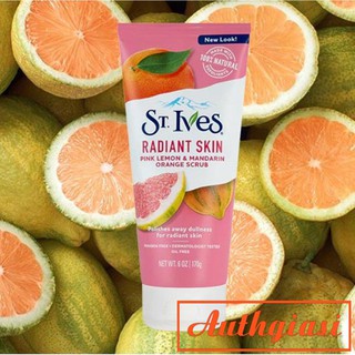 Sữa rửa mặt Tẩy da chết St.Ives Chanh Cam Quýt Radiant Skin Pink Lemon & Mandarin Orange Scrub 170g
