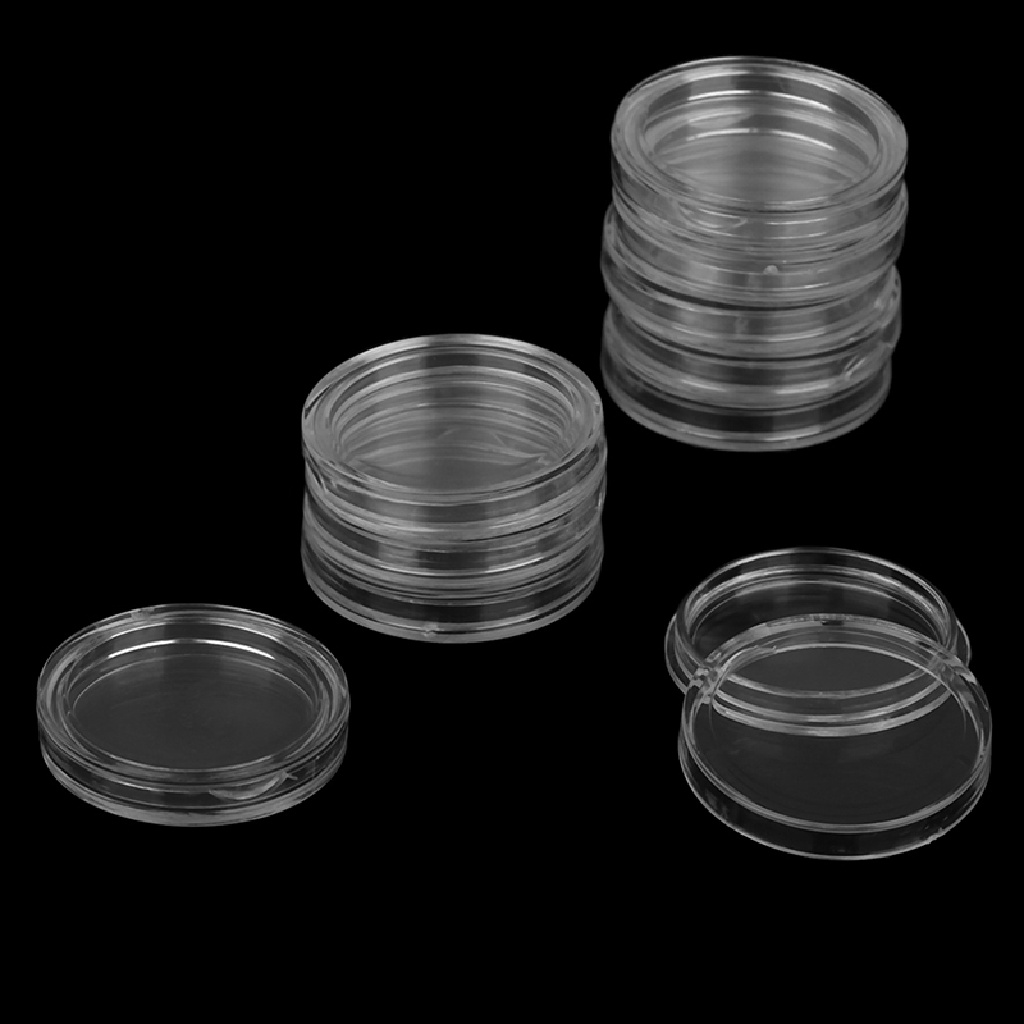 Set 10 Hộp Nhựa Tròn Trong Suốt Đựng Tiền Xu 22.5mm Xo94Bsyu